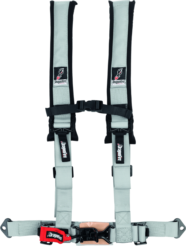 DragonFire Racing — DragonFire Racing Harness- H-Style- 4-Point- 2in Buckle- Grey