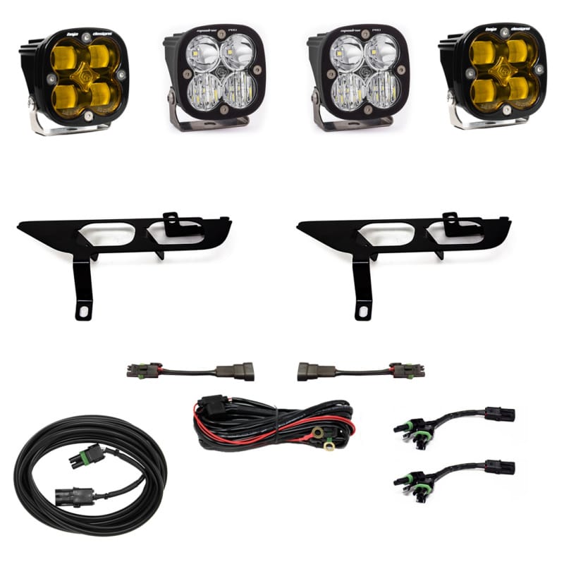 Baja Designs — Baja Designs 2021+ Ford F150 Fog Pocket Kit SAE Amber Squadron Sport DC