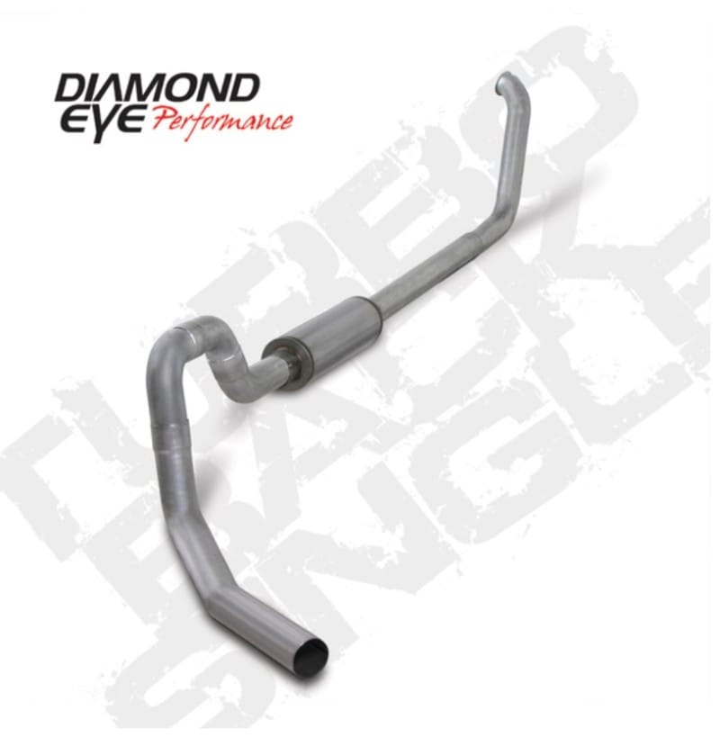 Diamond Eye Performance — Diamond Eye KIT 4in Turbo Back Single AL: 00-03 FORD 7.3L F550 ROLLOVER