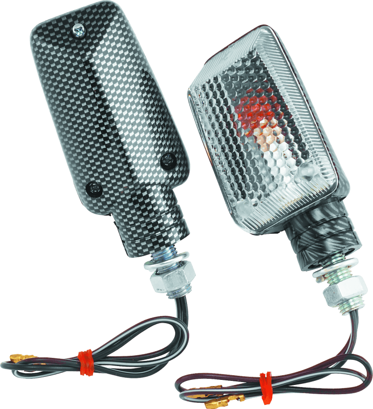 BikeMaster — Mini Stalk, Amber Bulb, Clear Lens, Carbon Housing
