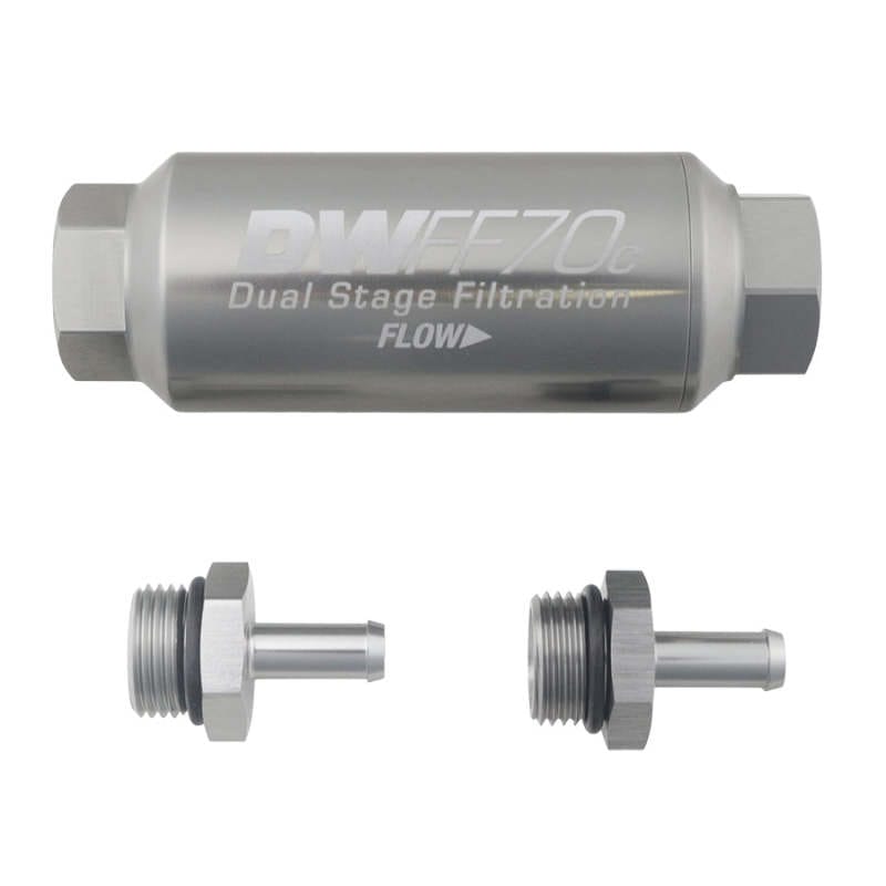 DeatschWerks — DeatschWerks 5/16in 10 Micron 70mm Compact In-Line Fuel Filter Kit
Filtration