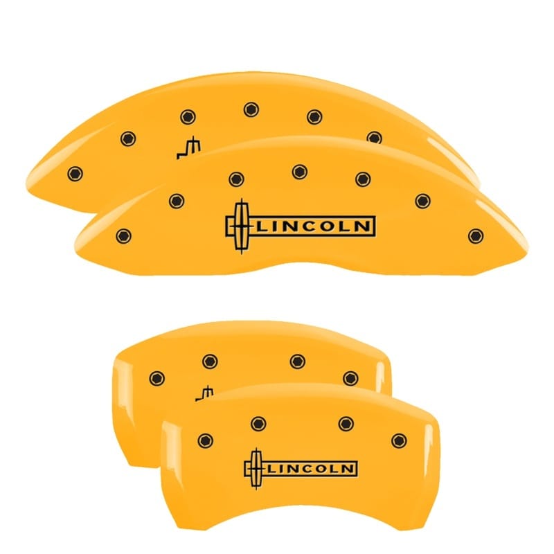 MGP — MGP 4 Caliper Covers Engraved Front & Rear Lincoln Yellow finish black ch
Caliper Covers
