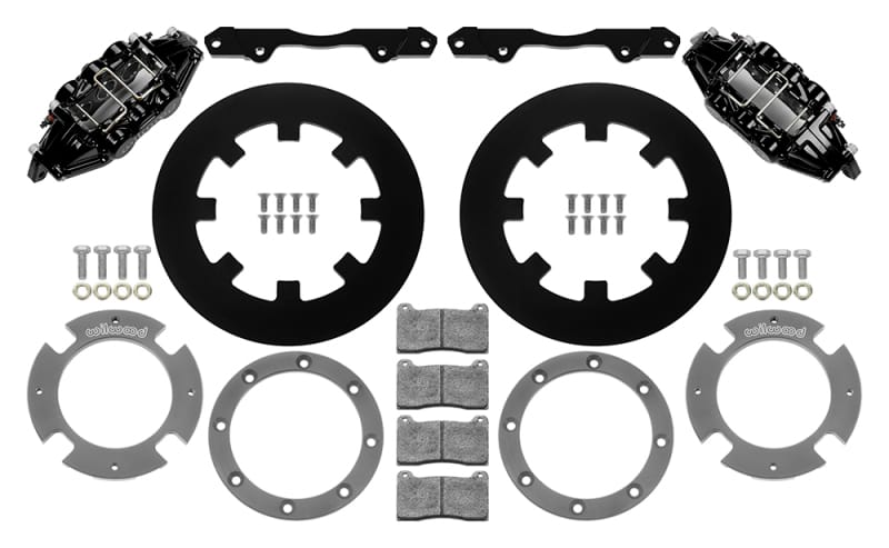 Wilwood — Wilwood 17-21 Can-Am X3RS Black 6-Piston Front Kit 11.25in - Undrilled Rotors