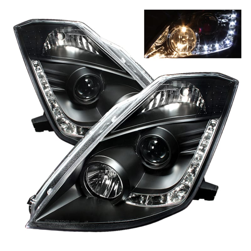 SPYDER — Spyder Nissan 350Z 03-05 Projector Headlights Halogen Model Only - DRL Black PRO-YD-N350Z02-DRL-BK
Projector Headlights
Head Light Set