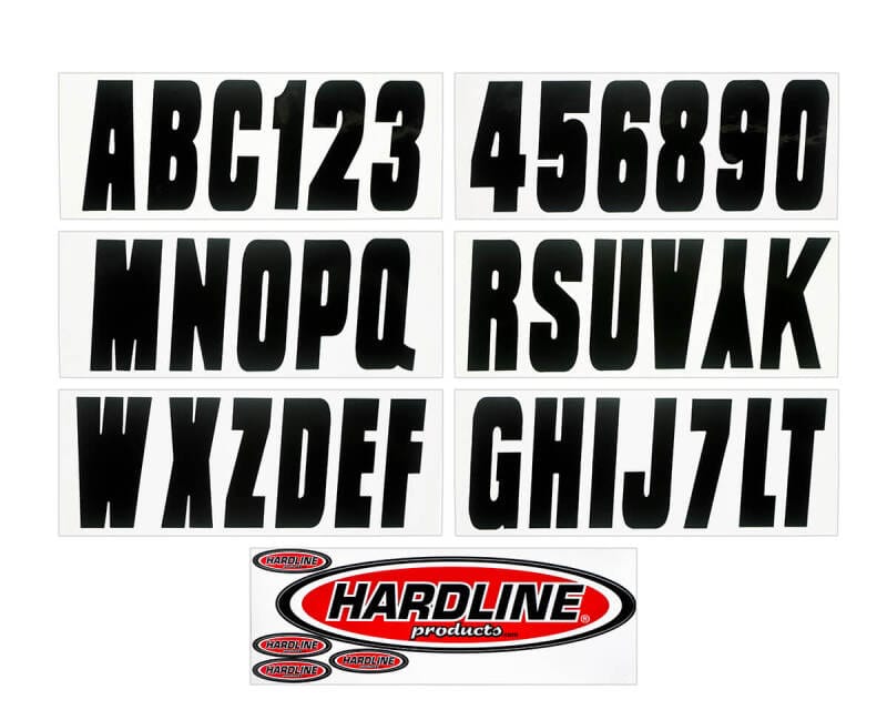 Hardline — Hardline Boat Lettering Registration Kit 3 in. - 350 Black Solid