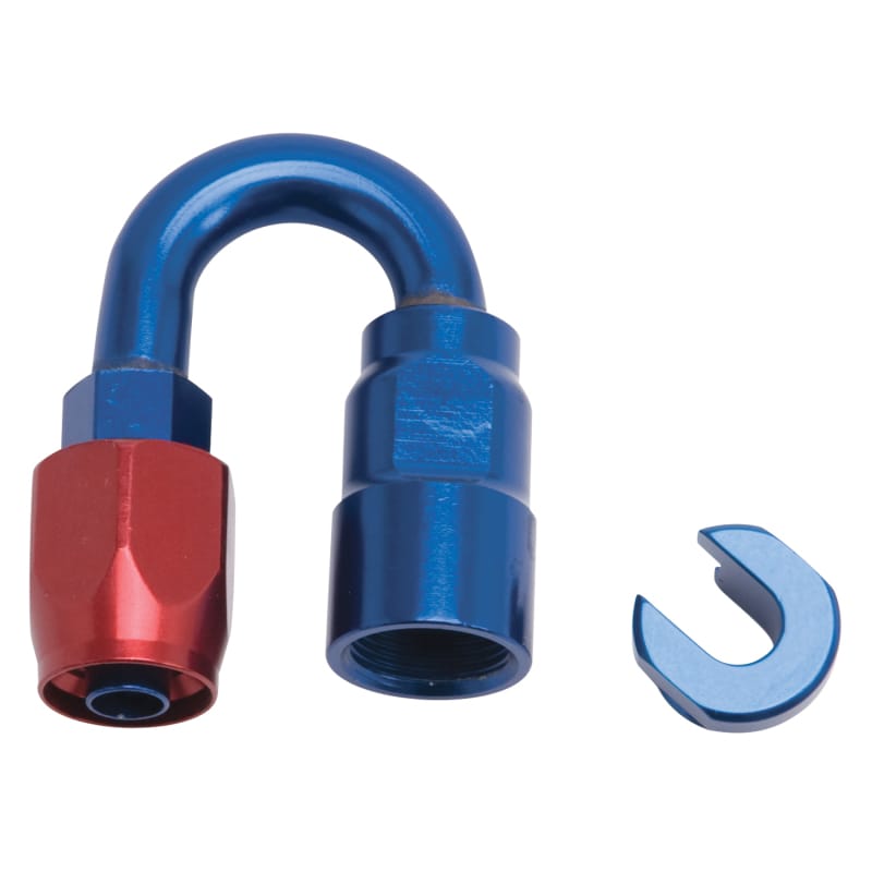 Russell — Russell Performance 5/16in SAE Quick Disc Female to -6 Hose Red/Blue 180 Degree Hose End
Hose End