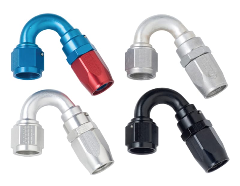 Fragola — Fragola -16AN x 150 Degree Power Flow Hose End - Black