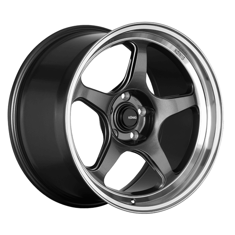 Konig — Konig Hyperspec 19x8.5A 5x114.3 ET42 Anthracite Metallic Wheel w/ Mirror Machined Lip (Knurled Bead)