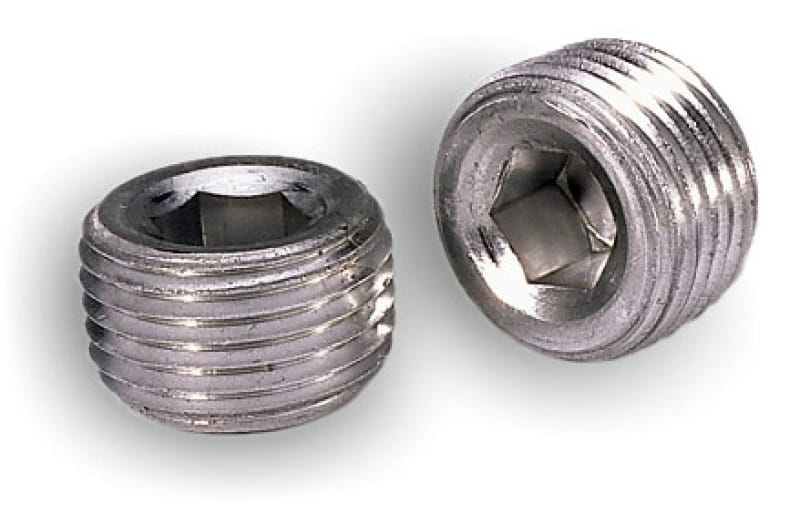 Moroso — Moroso Pipe Plugs - 1/2in NPT Thread - 3/8in Hex Socket Drive - Aluminum - 2 Pack