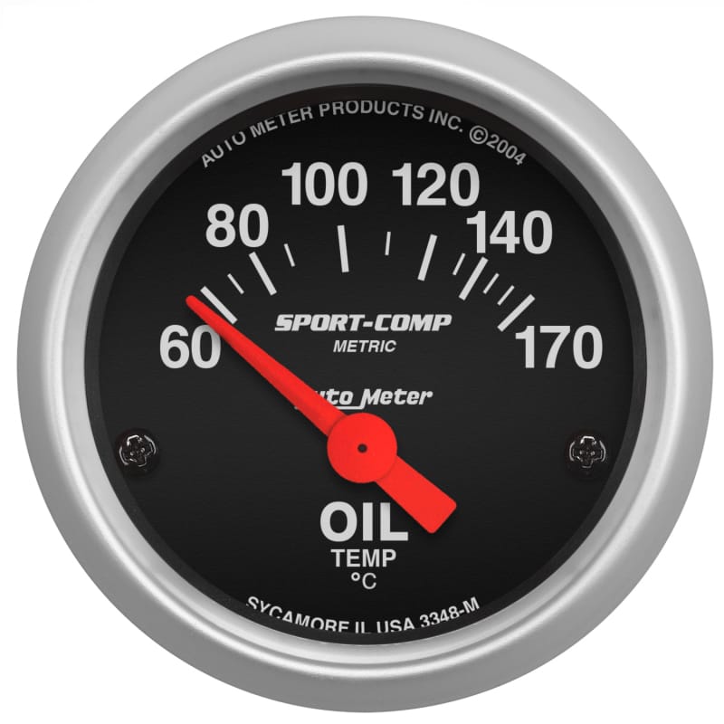 AutoMeter — Autometer Sport-Comp 52mm 60-170 Degree Short Sweep Electronic Oil Temperature Gauge
2" OIL TEMP, 60-170