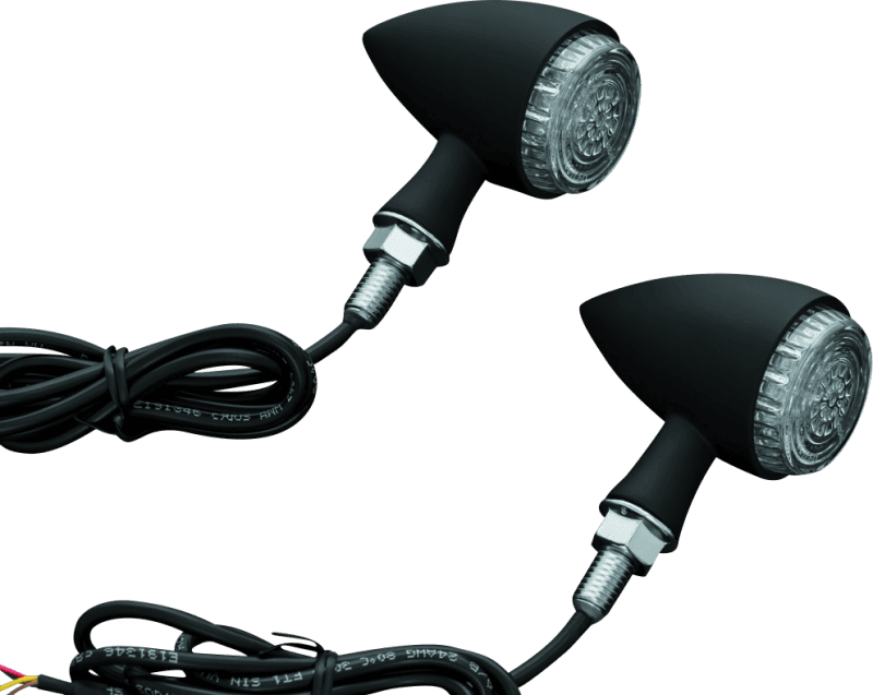Kuryakyn — Kuryakyn Torpedo Indicator LED Amber/Red Lights Rear Run-Turn-Brake Matte Black