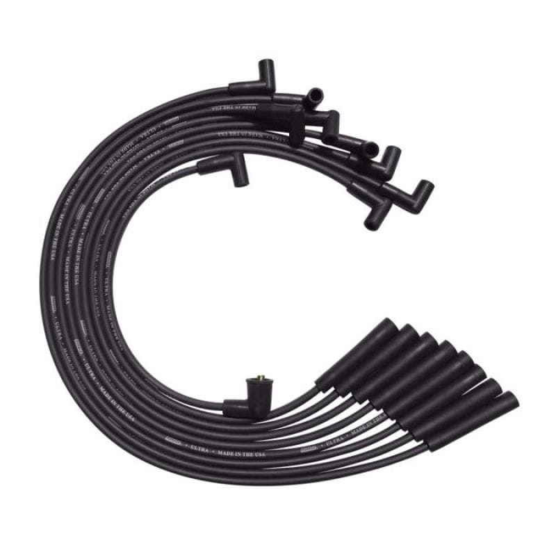 Moroso — Moroso BB Ford 351C/390/429/460 Unsleeved HEI 135 Deg Boots Ultra Spark Plug Wire Set - Black