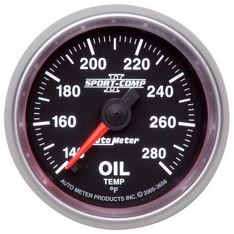 AutoMeter — Autometer Sport-Comp II 52mm Full Sweep Electronic 140-280 Deg. F Oil Temperature Gauge
2-1/16in OIL TEMP