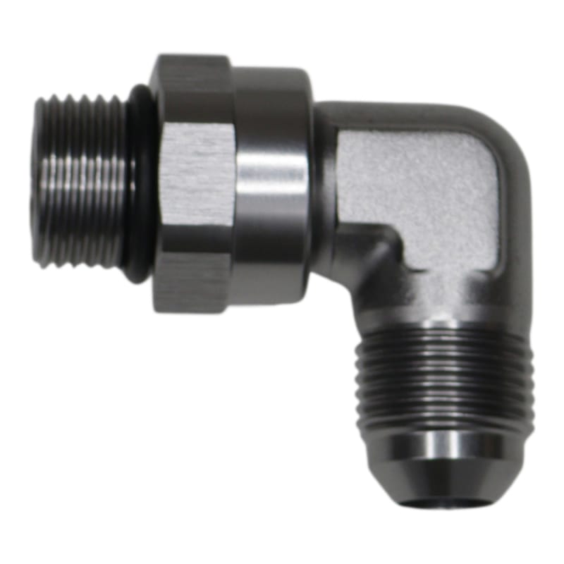 DeatschWerks — DeatschWerks 8AN ORB Male Swivel to 8AN Male Flare 90-Degree Fitting - Anodized DW Titanium
Lines & Fittings