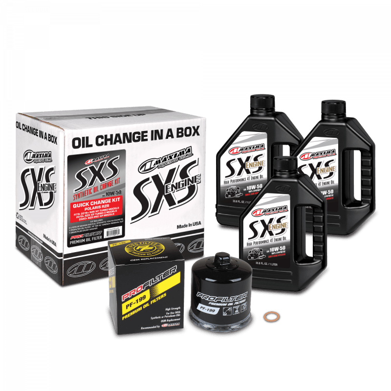 Maxima — Maxima SXS Polaris RZR/Ranger Quick Change Kit w/Full Synthetic 10W50 Engine Oil/Filter/Hardware
