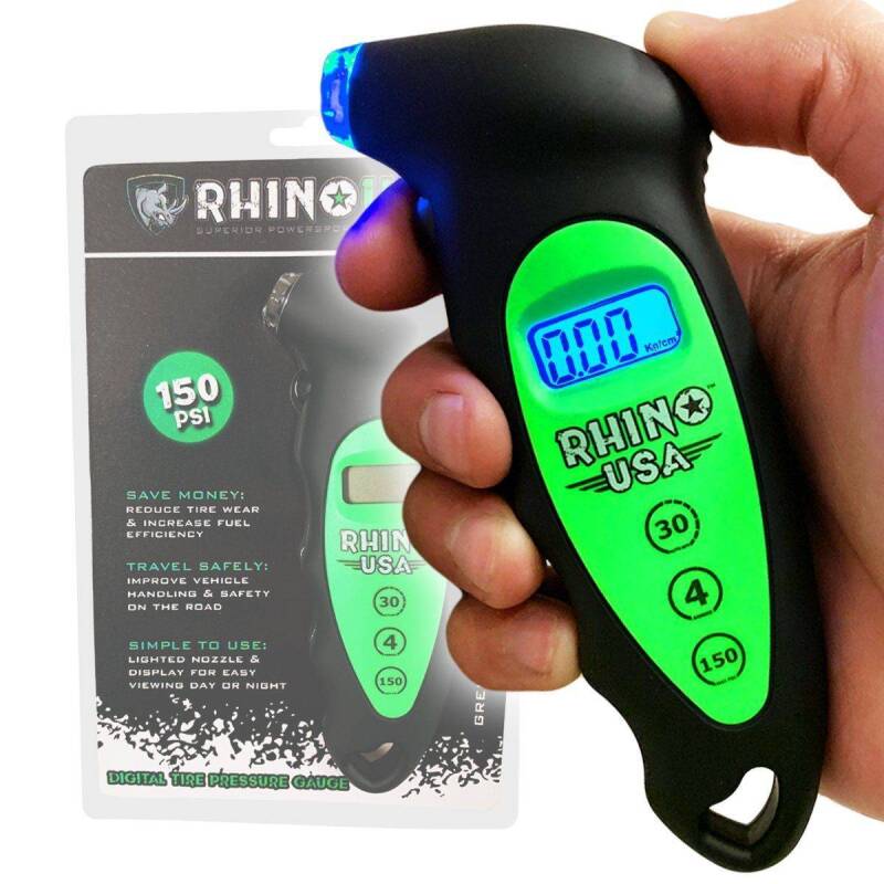 Rhino USA — Rhino USA Digital Tire Pressure Gauge 150 Psi (Green)
Tire Gauge
