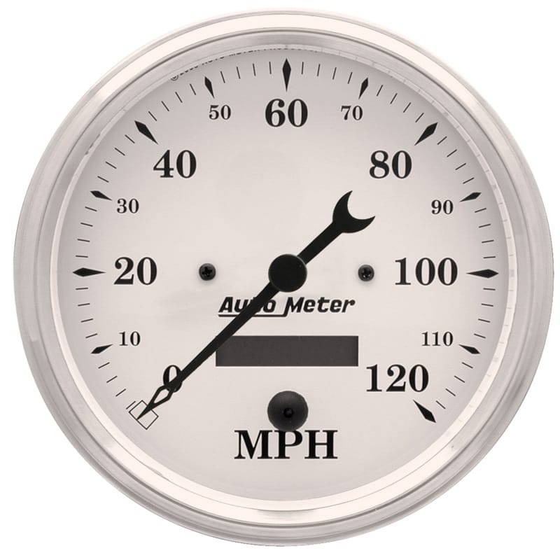 AutoMeter — Autometer 5 inch 120mph Electric Programable w/ LCD ODO Old Tyme Speedometer - White
5" SPEEDO, 120 MPH,