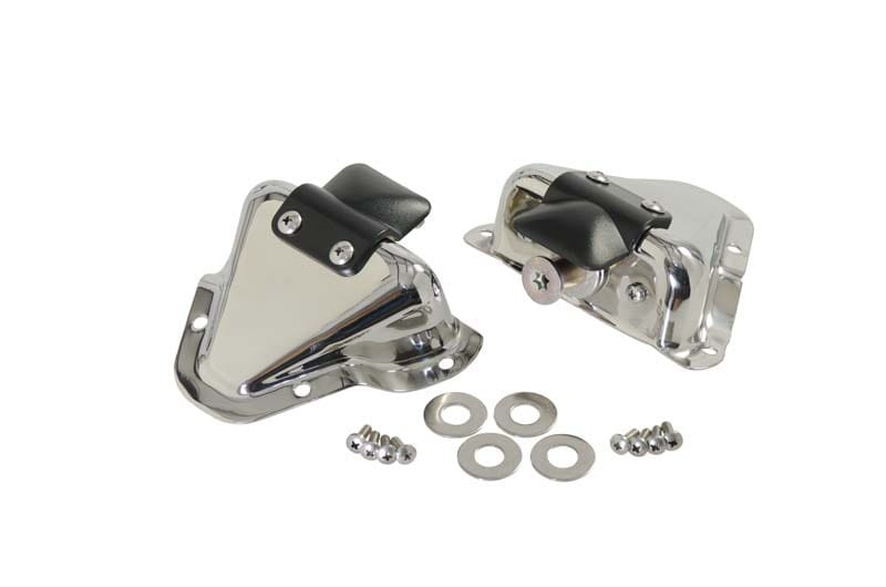 Kentrol — Kentrol 81-95 Jeep CJ/Wrangler YJ Interior Door Latch Brackets Pair - Polished Silver