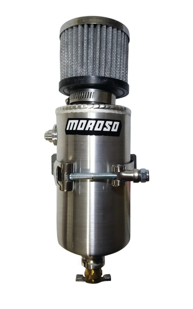Moroso — Moroso Breather Tank/Catch Can -6An Male Fitting - Aluminum
