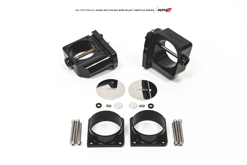 AMS — AMS Performance 2009+ GT-R R-35 Alpha CNC Big Bore Throttle Body Set w/ Standard Hose Flanges
Throttle Body Set