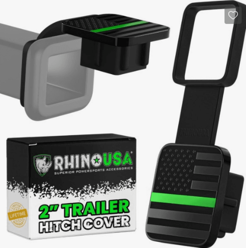 Rhino USA — Rhino USA 2In American Flag Hitch Cover - Black & Green