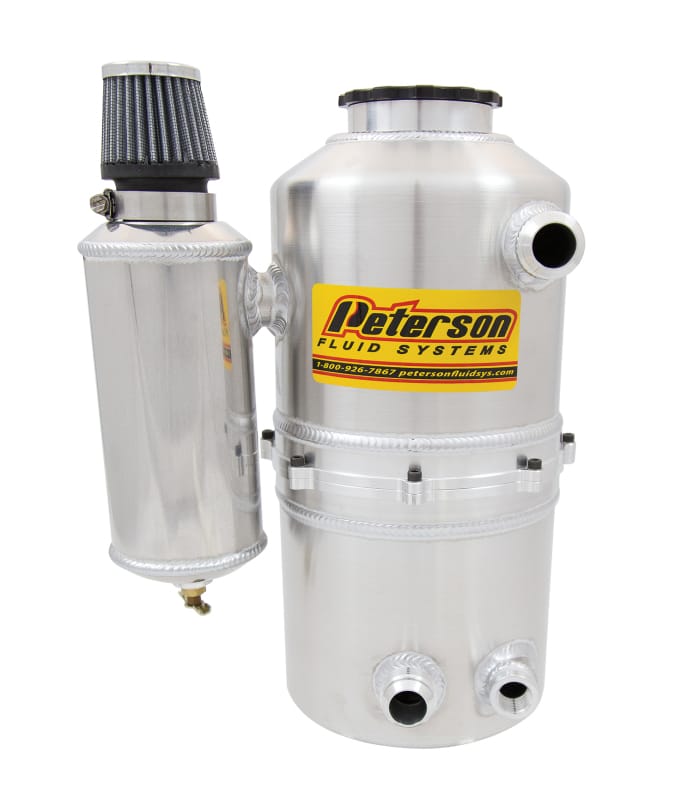 Peterson Fluid Systems — Peterson Fluid Systems Tank Drag 2.3 Gallon -12AN Single Return w/ Catch Can