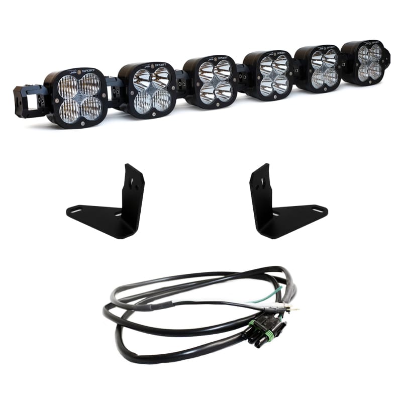Baja Designs — Baja Designs 2021+ Ford Bronco 6 XL Linkable Light Bar Kit Steel Bumper Mount w/Upfitter