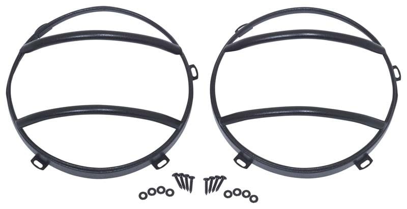 Kentrol — Kentrol 07-18 Jeep Wrangler JK Euro Headlight Guards Pair - Textured Black