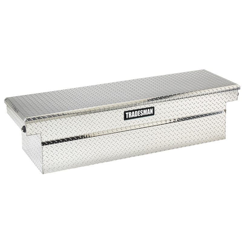 Tradesman — Tradesman Aluminum Single Lid Cross Bed Truck Tool Box Deep Well/Push Button (71in.) - Brite