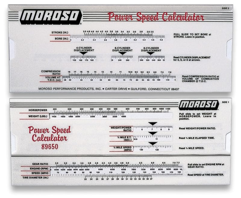 Moroso — Moroso Power-Speed Calculator
