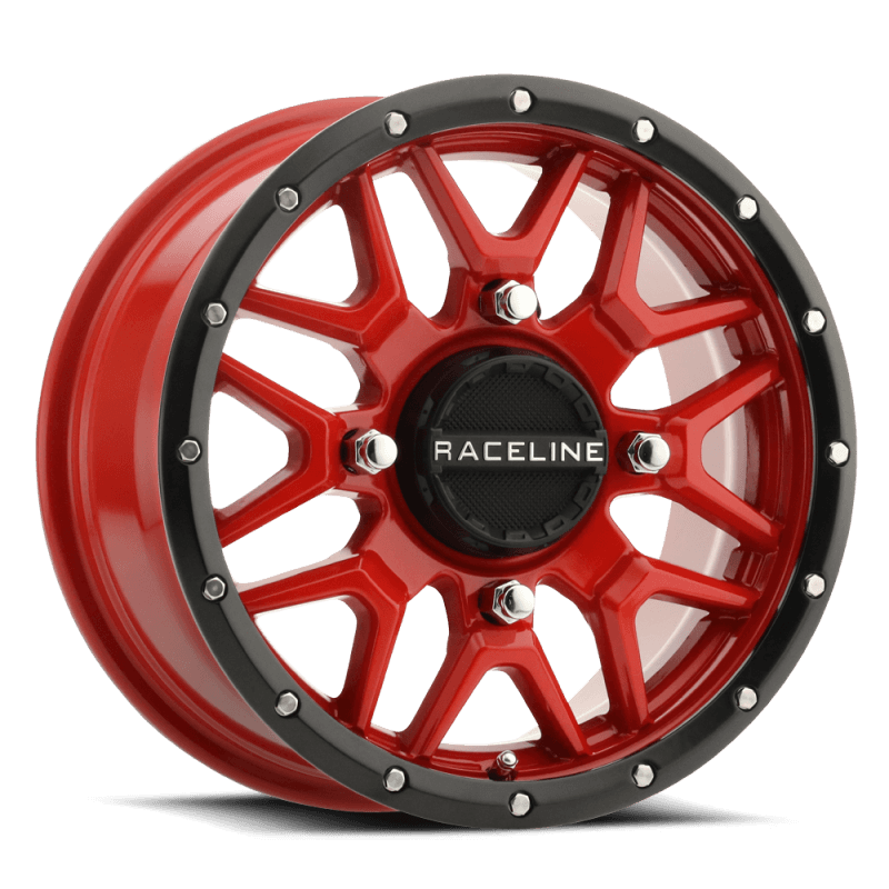 Raceline — Raceline A94R Krank 14x7in / 4x110 BP / 10mm Offset / 83.8mm Bore - Red & Black Lip Wheel