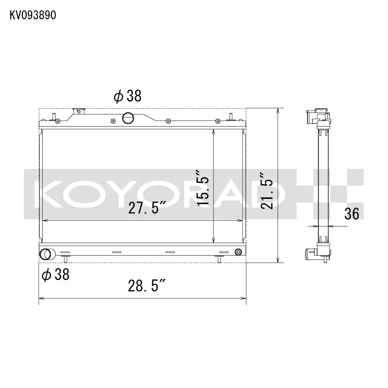 Koyo — Koyo 22-25 Subaru WRX All Aluminum Performance Radiator
Racing Radiator