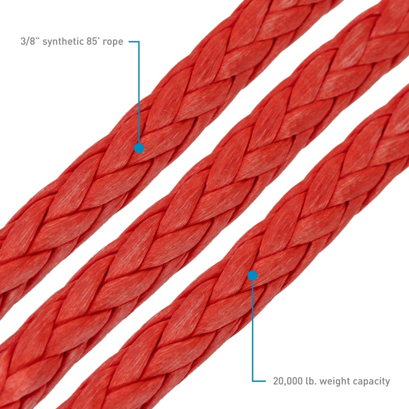 Borne Off-Road — Borne Off-Road Synthetic Rope - 3/8in x 85ft - Red