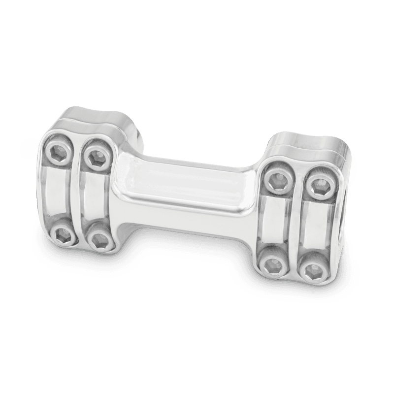 Burly Brand — Burly Brand Reaper Riser Clamp 1-1/2in Tall for 1in Bar, One Piece - Chrome