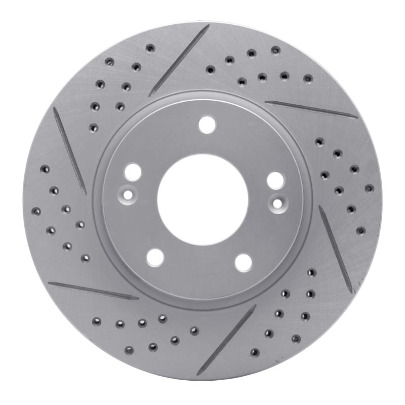 R1 Concepts — R1 03-13 Hyundai Tucson Front Left Drilled & Slotted Geo-Carbon Rotor