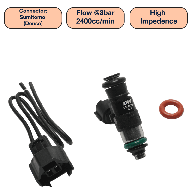 DeatschWerks — DeatschWerks Universal 2400cc Single Fuel Injector / 34mm Length / 14mm O-Ring Seals
Fuel Injectors