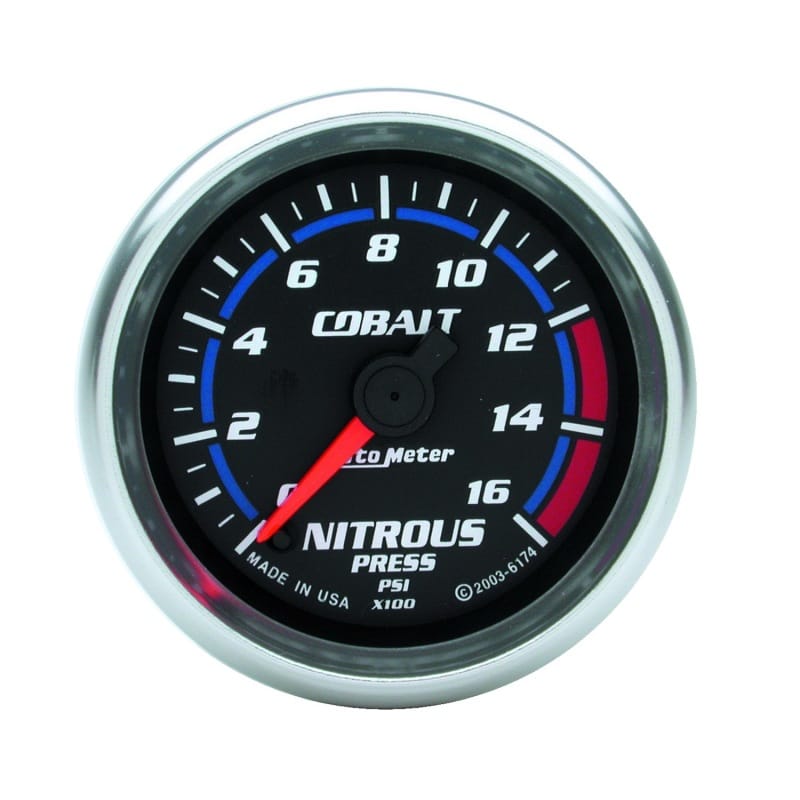 AutoMeter — Autometer 2-1/6in Cobalt Nitrous Pressure Gauge 0-1600PSI Digital Steppe Motor
GA 2" N2O STEPPER CB