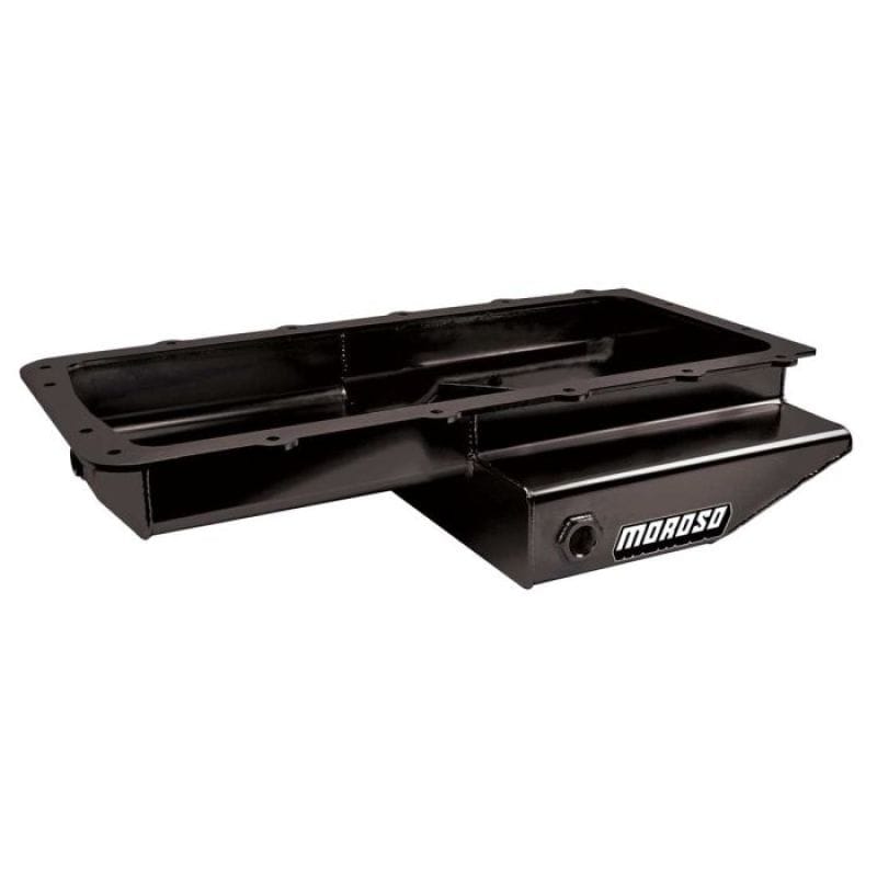 Moroso — Moroso Ford 5.0L/5.2L Coyote Cobra Replica Road Race Baffled Rear T-Sump Steel Black Pc Oil Pan