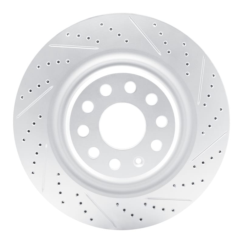 R1 Concepts — R1 12-21 Tesla Model S Rear Right Drilled & Slotted Geo-Carbon Rotor