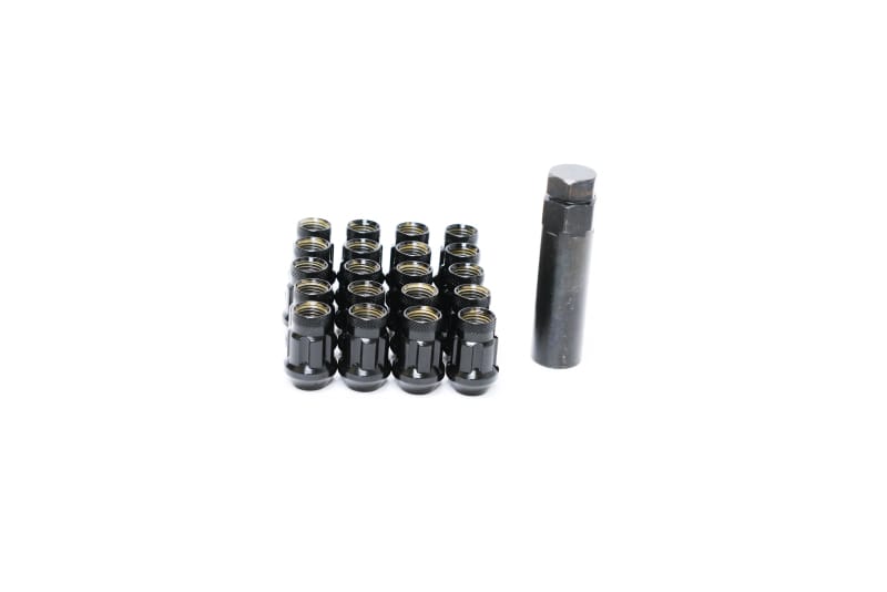 Wheel Mate — Wheel Mate Muteki HR38 Open End Lug Nuts 12x1.25 Black Chrome / Red Ring