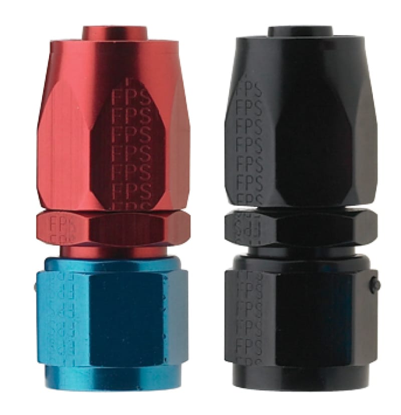 Fragola — Fragola -4AN Straight Pro-Flow Hose End - Blue/Red