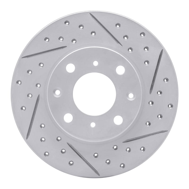 R1 Concepts — R1 86-91 Acura Integra Front Right Drilled & Slotted Geo-Carbon Rotor