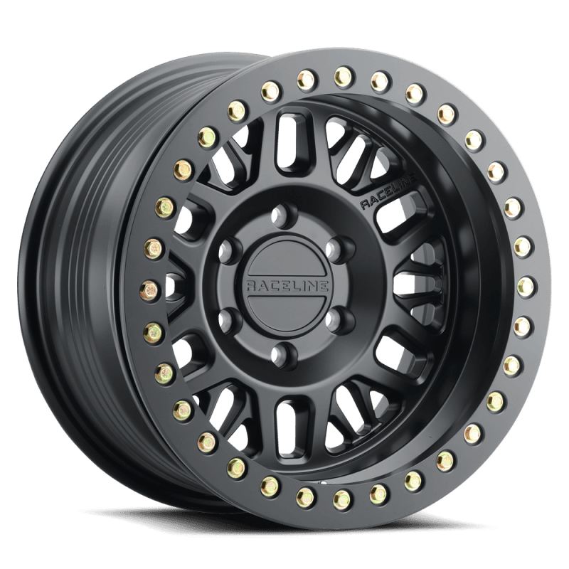 Raceline — Raceline RT951B Ryno 17x9in / 8x165.1 BP / -12mm Offset / 130.81mm Bore - Satin Black Beadlock Wheel