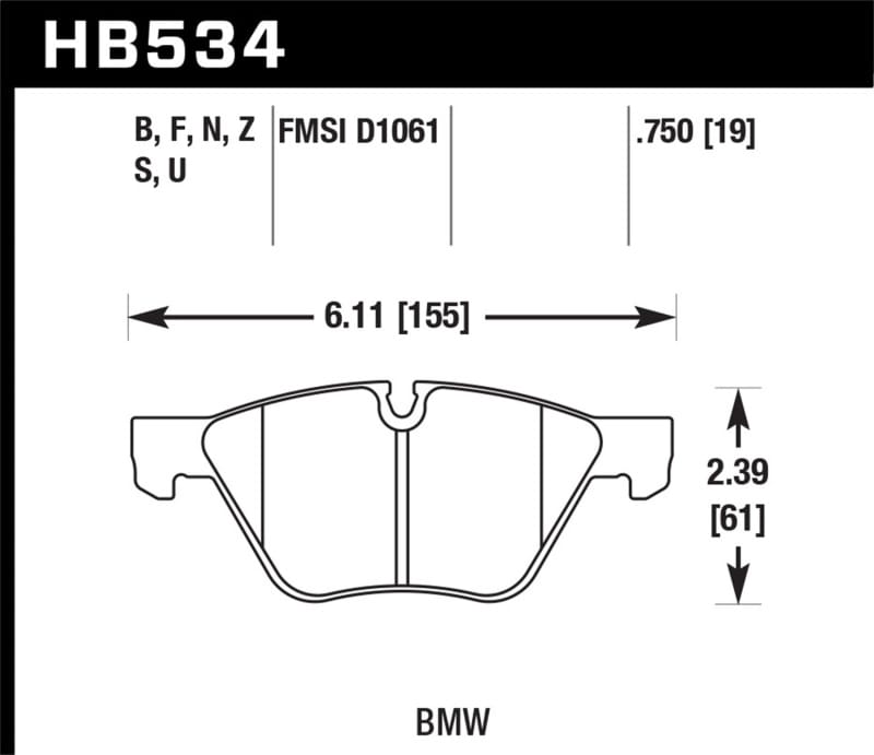 Hawk Performance — Hawk 2011 BMW 125i Front ER-1 Brake Pads
Disc Brake Pad