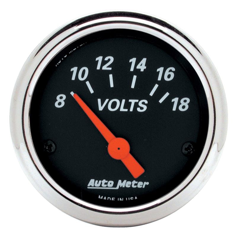 AutoMeter — Autometer Designer Black 2 1/16in 18 Volt Electronic Voltage Gauge
GA 2" VOLT ELEC DB