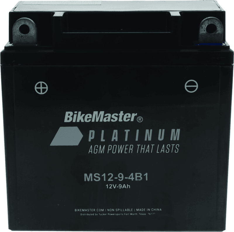 BikeMaster — MS12-9-4B1 Battery, 12V Battery, 136mm L x 76mm W x 139mm H, 120 CCA