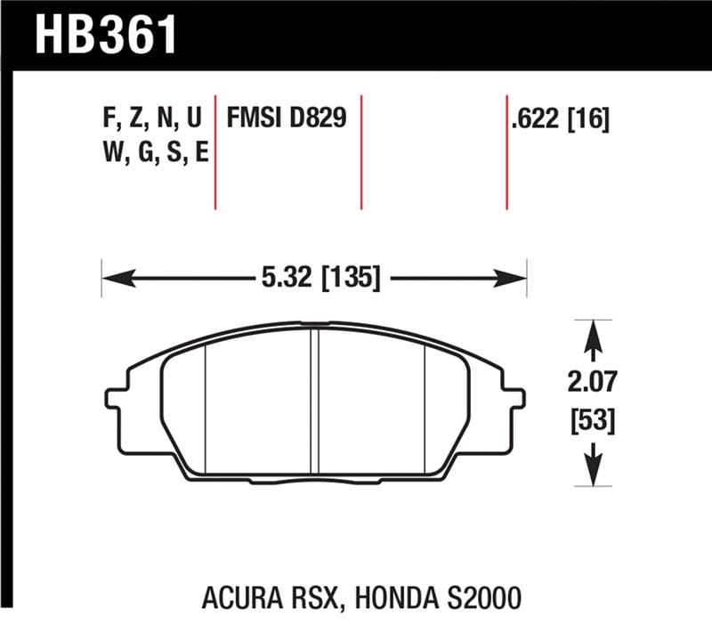 Hawk Performance — Hawk 02-06 Acura RSX Type S / 06-11 Honda Civic Si Coupe / 00-09 S2000 DTC-30 Race Front Brake Pads
Disc Brake Pad