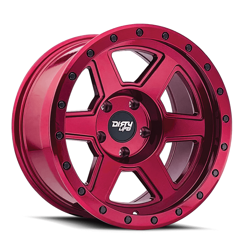 Dirty Life — Dirty Life 9315 Compound 17x9 / 6x139.7 BP / -12mm Offset / 106mm Hub Crimson Candy Red Wheel