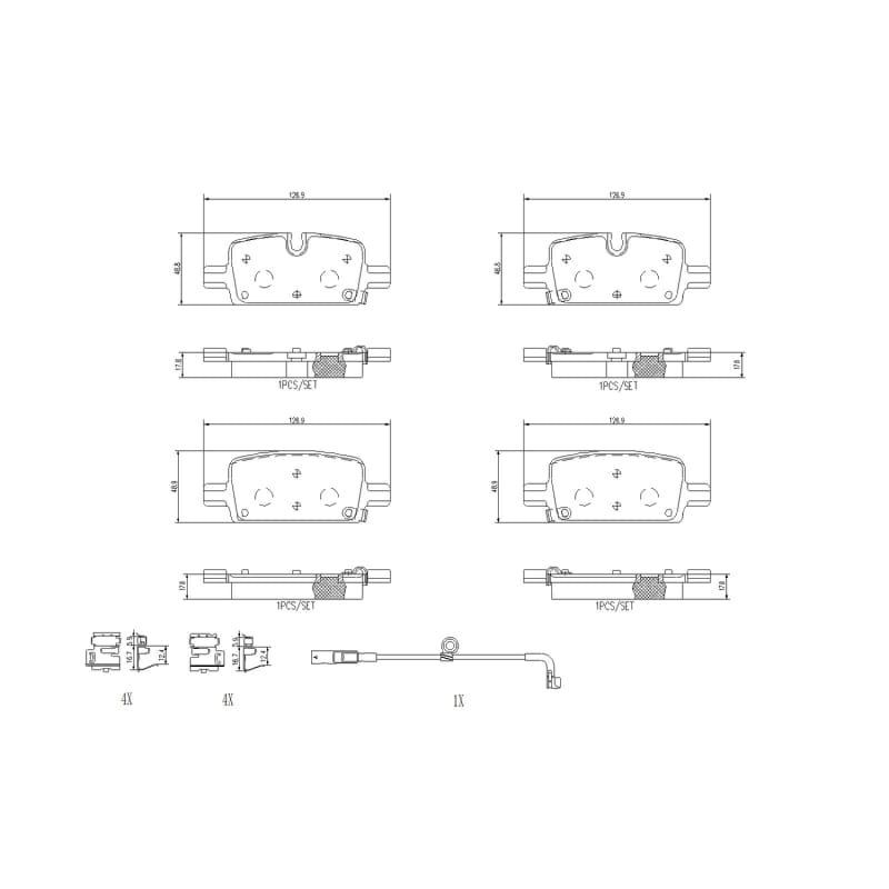 Brembo OE — Brembo OE 21-24 Cadillac Escalade/Suburban/Tahoe/Yukon/Yukon XL Ceramic Brake Pad - Rear
