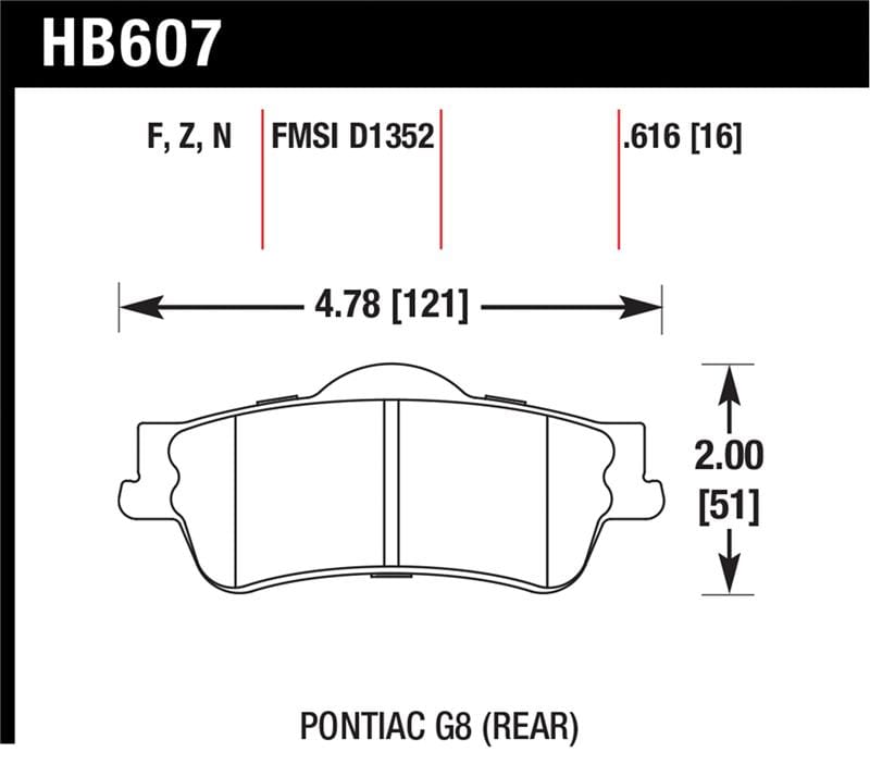 Hawk Performance — Hawk 08-09 Pontiac G8 3.6 Base/6.0 Performance Ceramic Street Rear Brake Pads
Disc Brake Pad